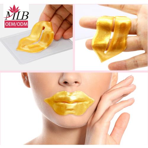 Lippenmaskenblatt aus goldenem Kollagenkristall
