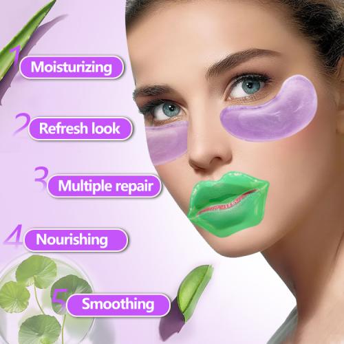 2 In1 feuchtigkeitsspendende lila Lippenmaske und Augenmaske
