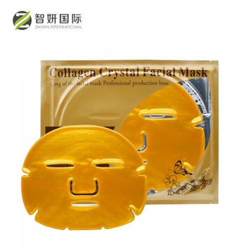 Gesichtsmaske aus goldenen Kollagenkristallen
